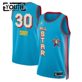 Barn All-Star 2025 Tröja Stephen Curry Jordan Blå Swingman